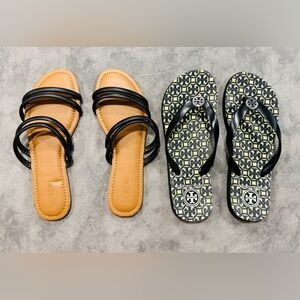 Tory Burch Flip Flops & J.Crew Sandals S 7.O Bundle Authenthic